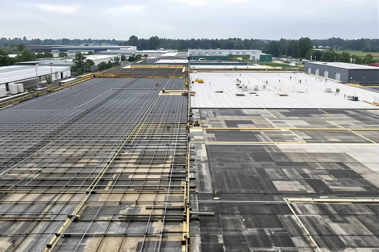 Voorbeeld gefaseerde dakrenovatie in een fabriek - DMA Steeldeck