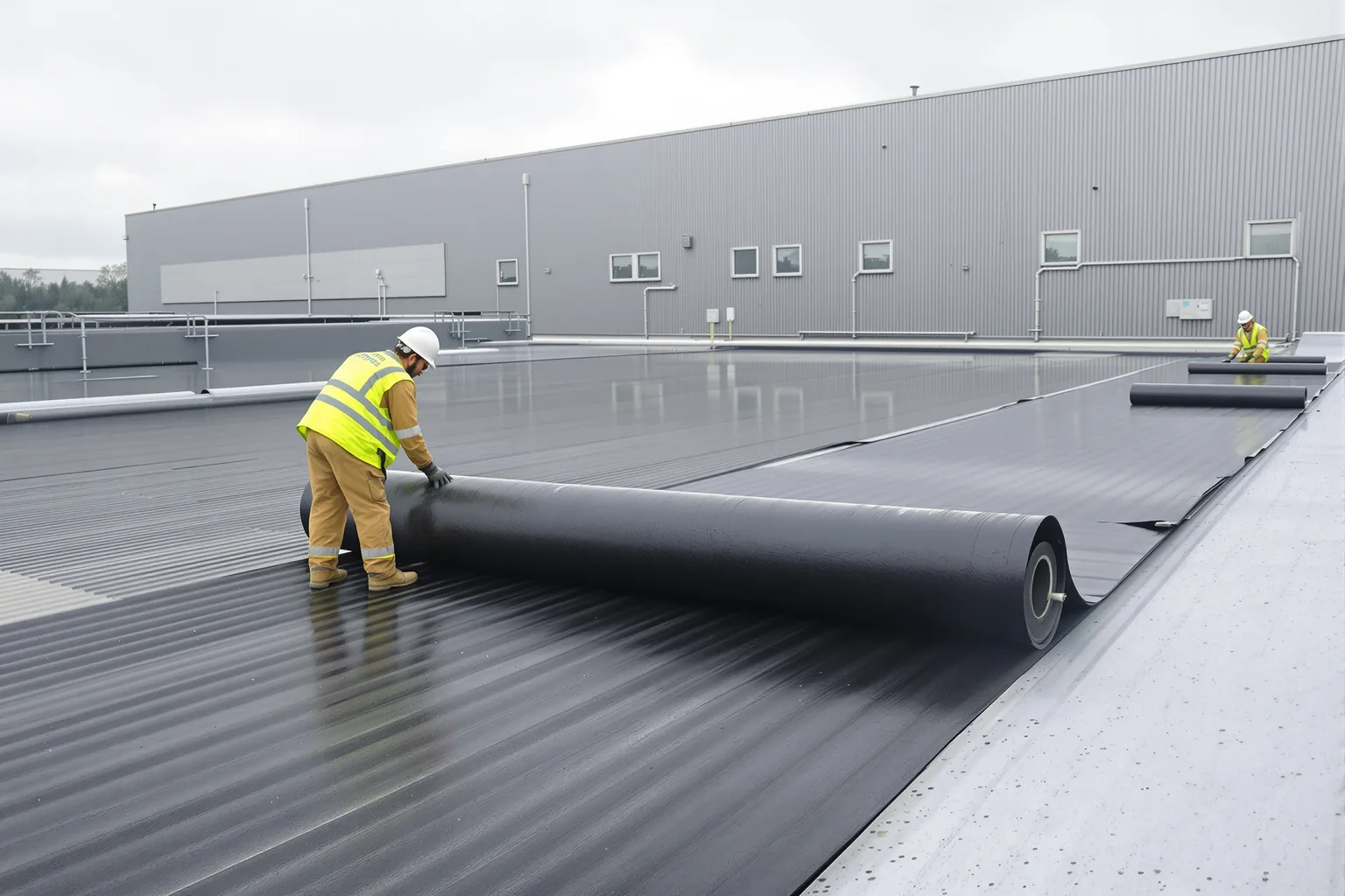 Damprem plaatsen onder een steeldeck dak - DMA Steeldeck