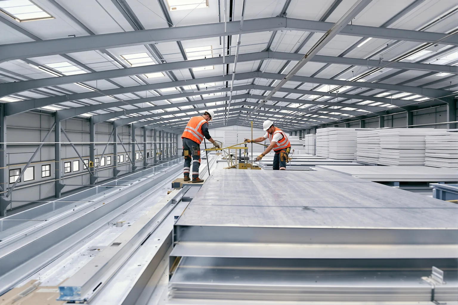 Steeldeck plaatsen in de industrie - DMA Steeldeck