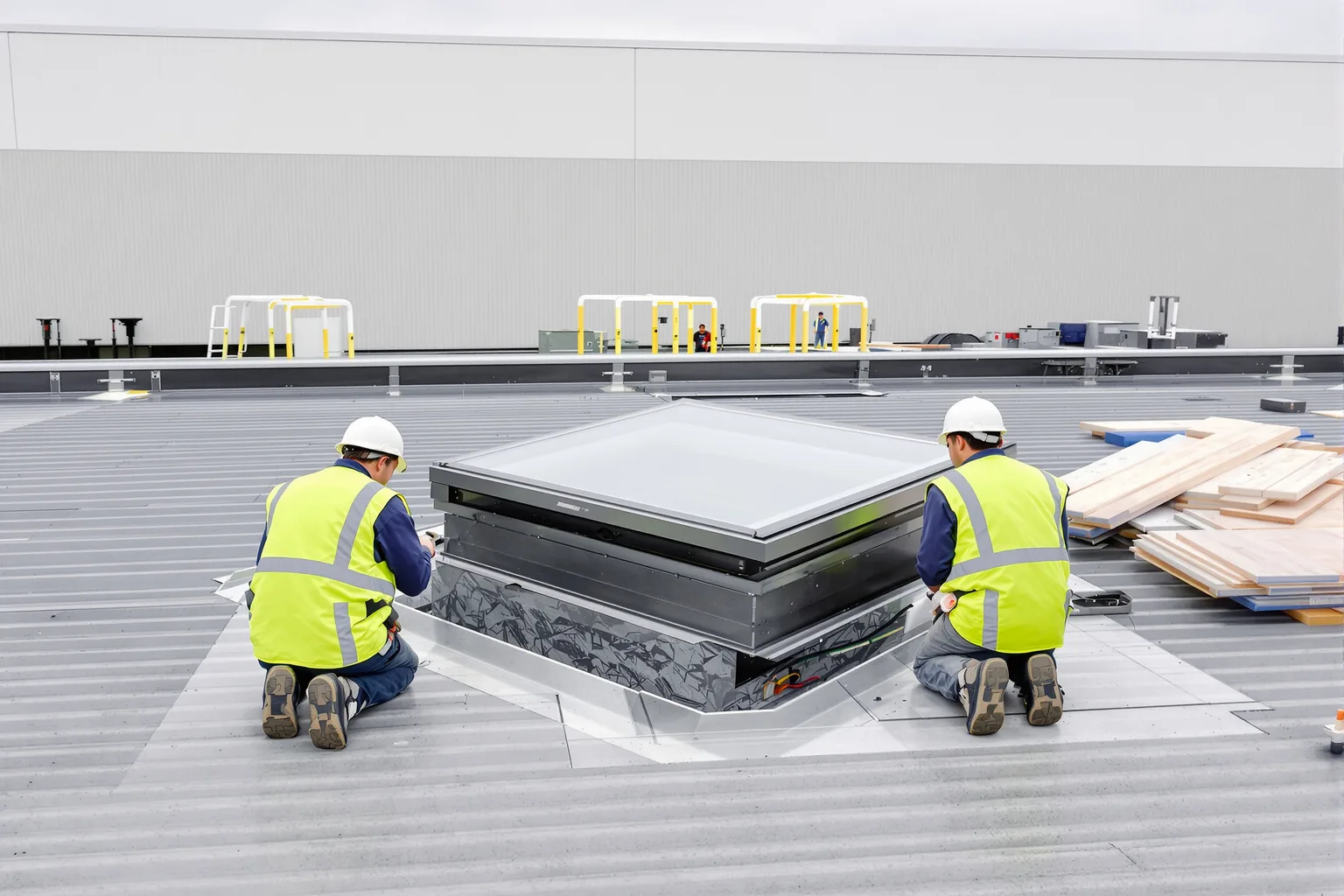 Lichtstraten vervangen in een steeldeck dak: 6 punten - DMA Steeldeck